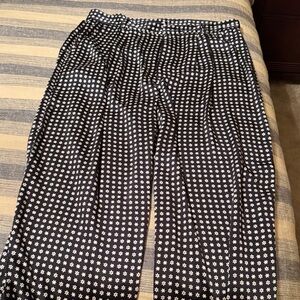 Black and White Floral Wide Leg Pants